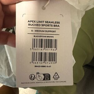 Gymshark APEX LIMIT SEAMLESS RUCHED SPORTS BRA Size S Medium Support NWT